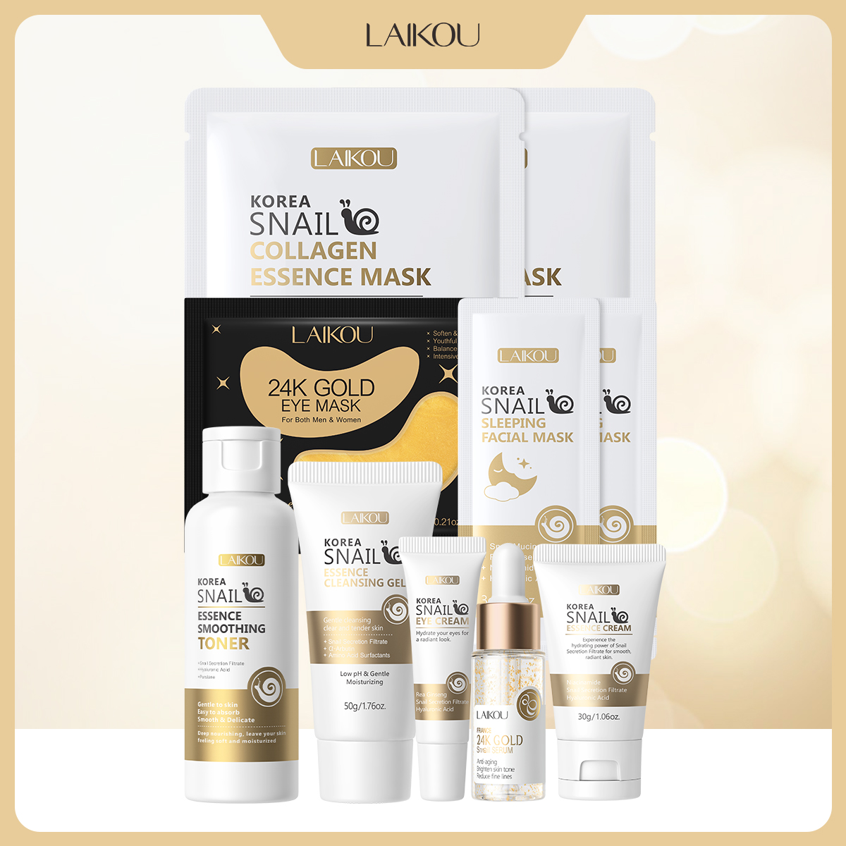 LAIKOU Snail 24K Gold Skincare - Luxury Skincare Kit 评论和价格